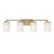 Designers Fountain Leavenworth 33in 4-Light Brushed Gold Modern Indoor Vanity Light with Etched Opal Glass Shades D257M-4B-BG - alternate 1